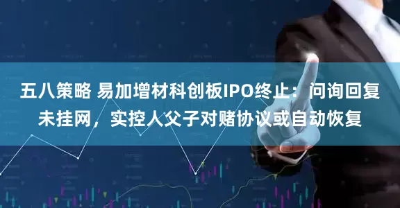 五八策略 易加增材科创板IPO终止：问询回复未挂网，实控人父子对赌协议或自动恢复